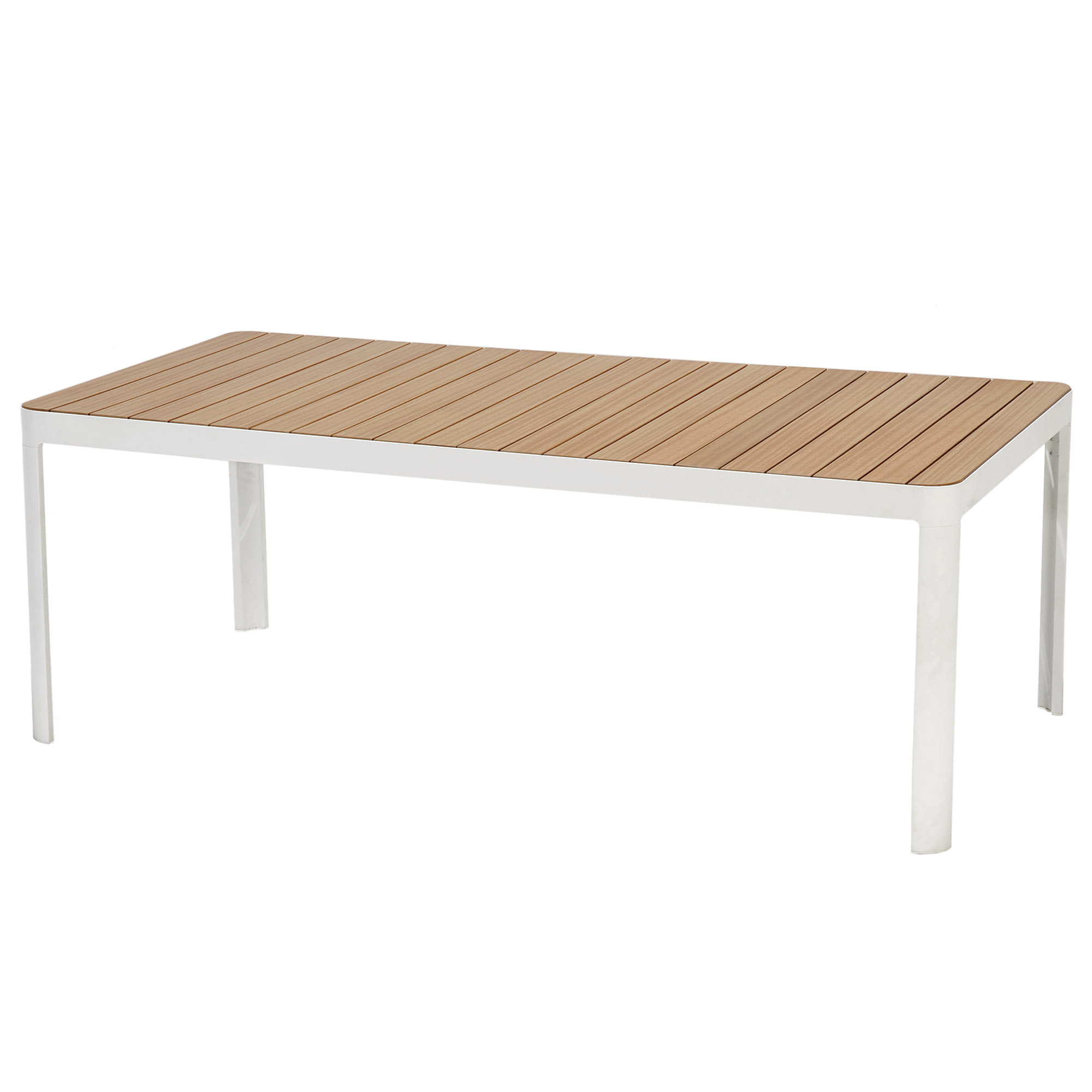 Dalston Rectangular Outdoor Teak Dining Table, Natural/White