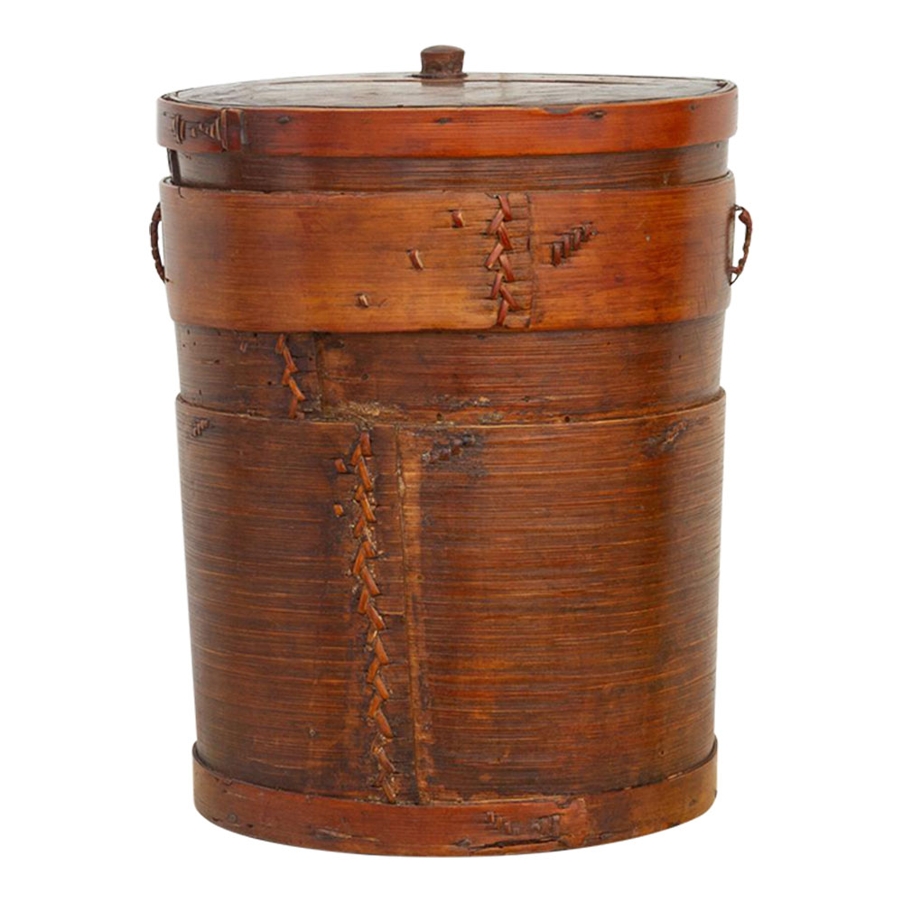 Antique Bamboo Farmhouse Food Container~P77659337