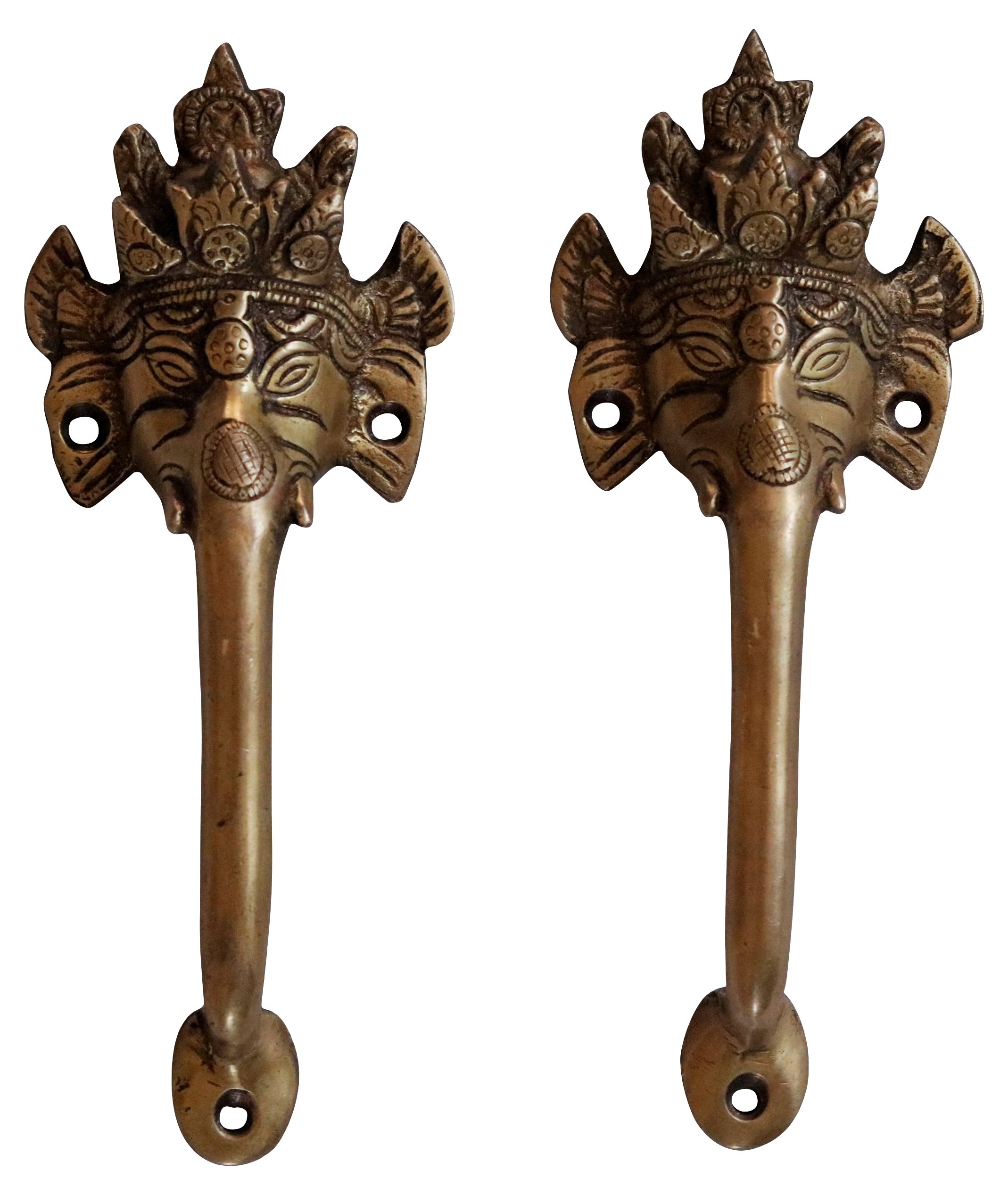 Brass Ganesha Door Handles, Pair~P77544578