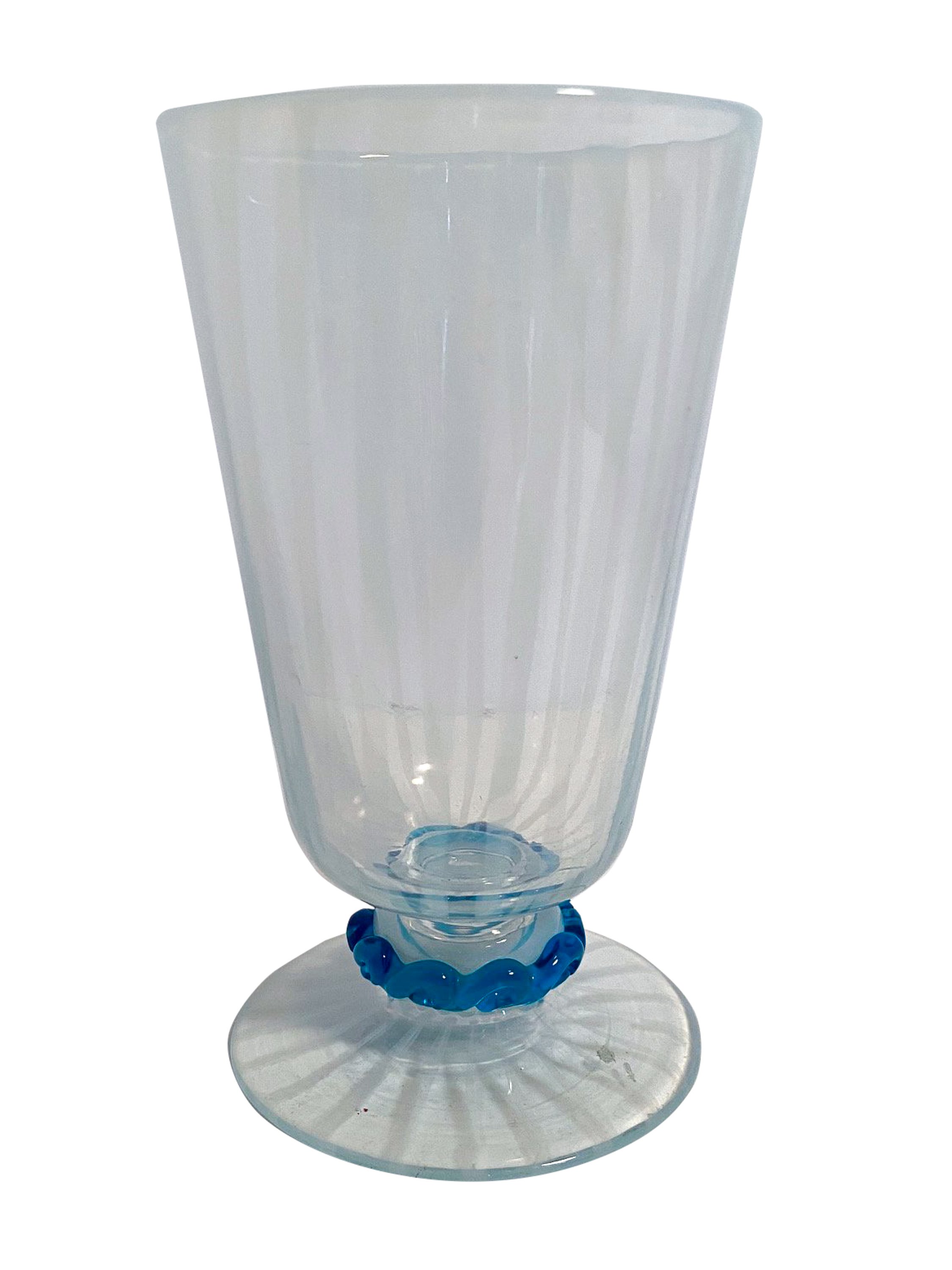 Footed Venetian Glass Vase~P77610713