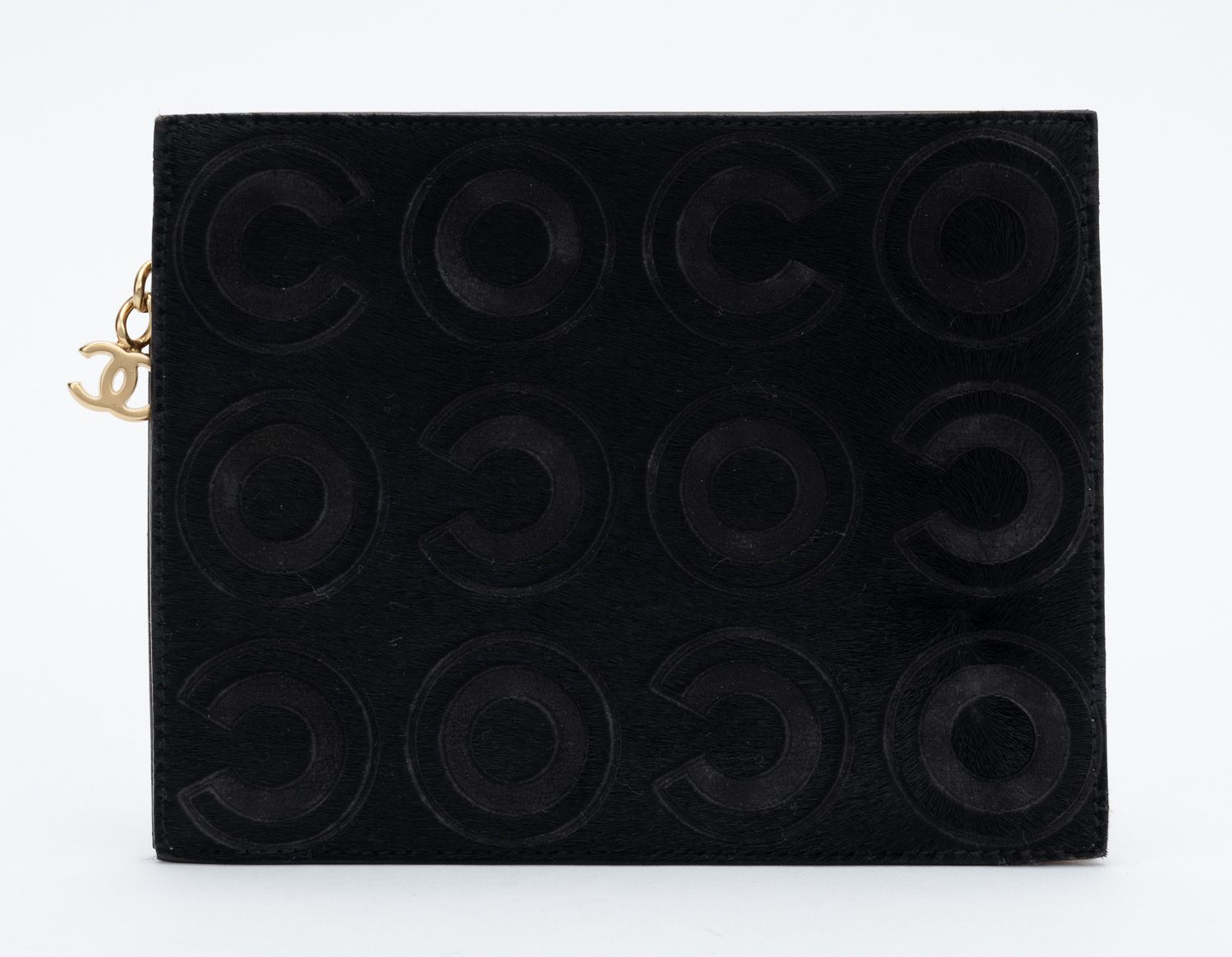 Chanel Black Pony Hair Coco Pouch~P77666543