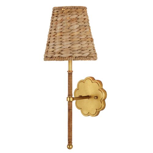 Savoie Rattan Wall Sconce, Natural/Contemporary Gold Leaf