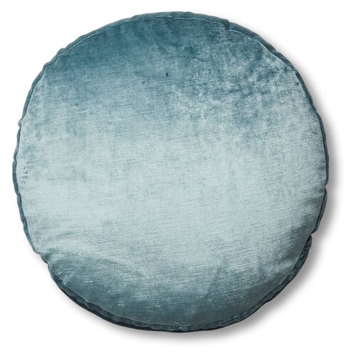 Claire 16x16 Disc Pillow, Denim Blue Velvet~P77483773