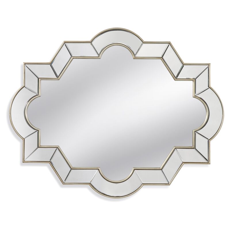 Geometric Wall Mirror, Silver Leaf