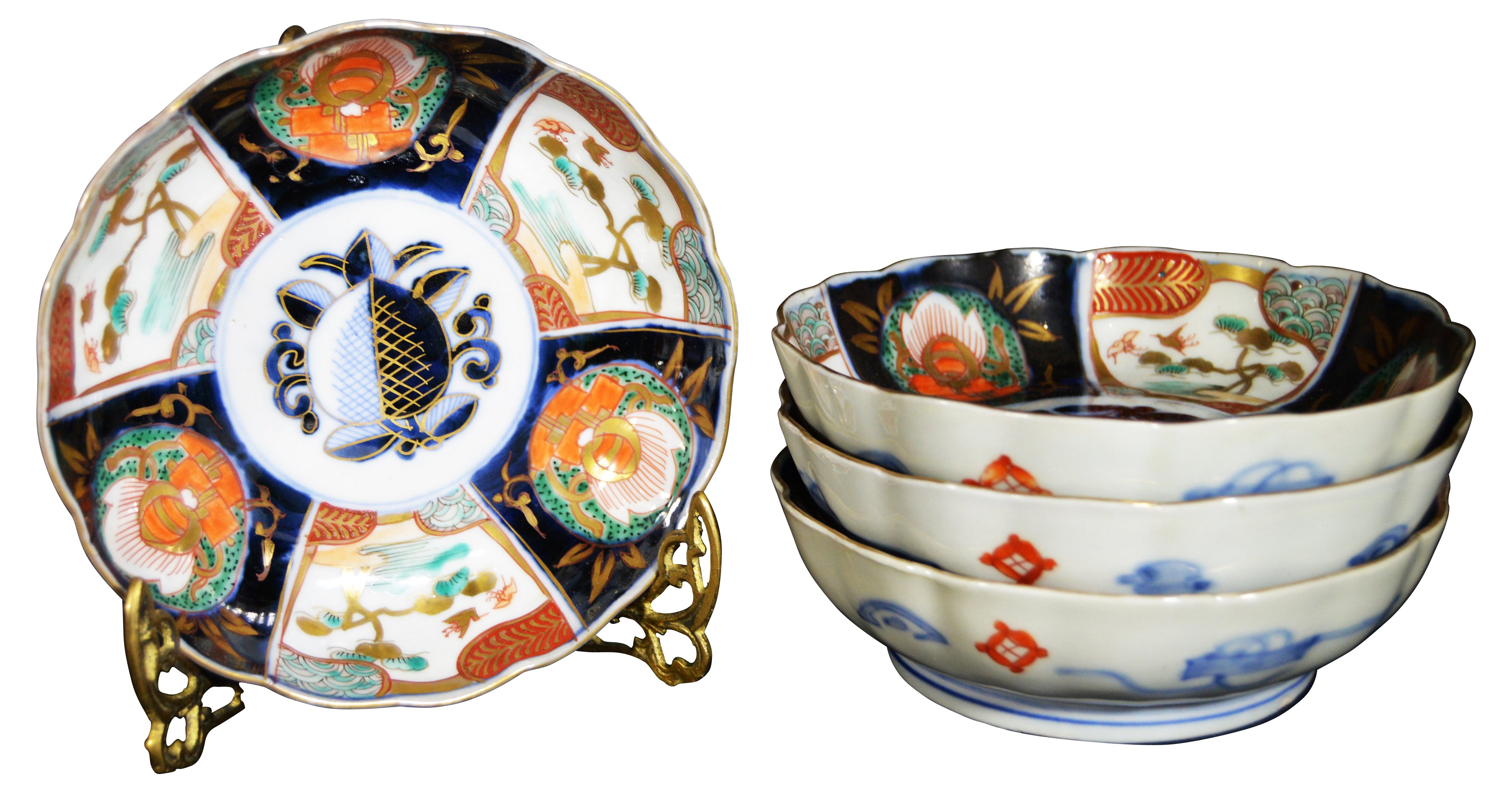 Antique Hand-Painted Imari Bowls, S/4~P77299757