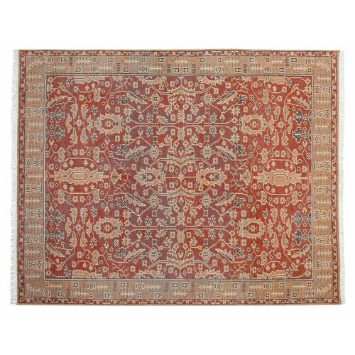 Marrakech Hand Knotted Wool Rug, Red