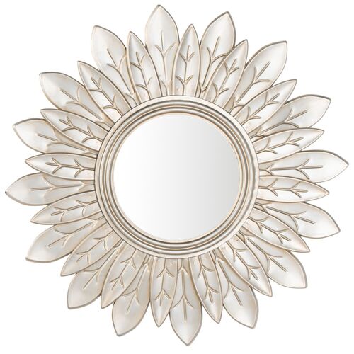 Lyrisca Floral Sunburst Wall Mirror, Champagne