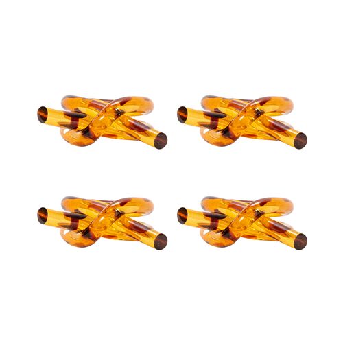 S/4 Tortoise Knot Napkin Rings, Tortoiseshell
