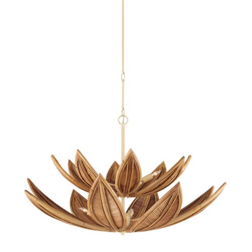 Cubana Rattan Chandelier, Natural/Coco Cream