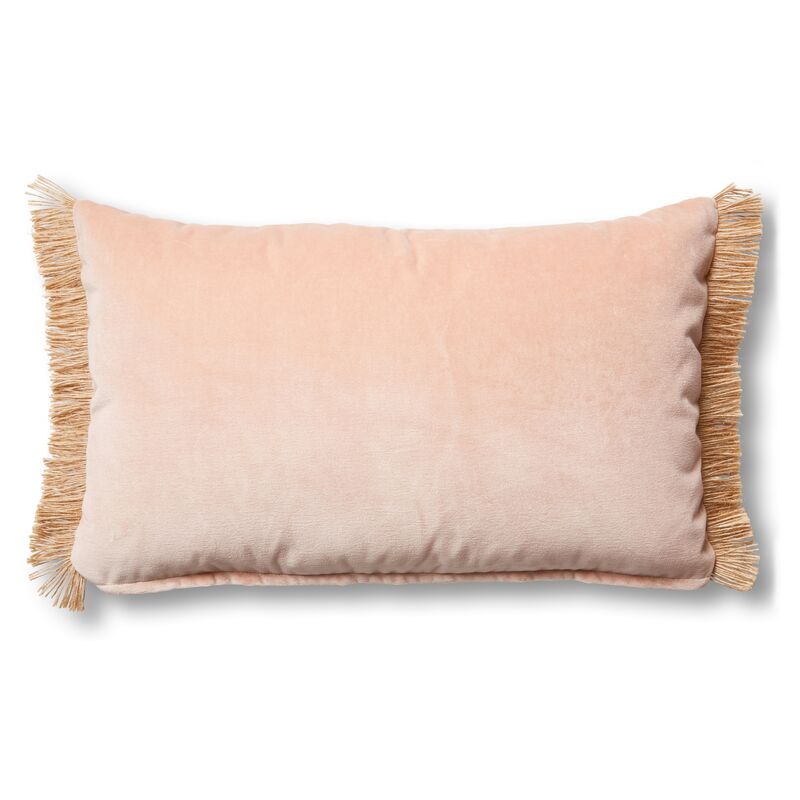 Celeste 12x20 Velvet Lumbar Pillow, Blush