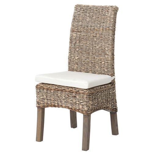 Mae Banana-Leaf Dining Chair, Gray/Cream~P44325367