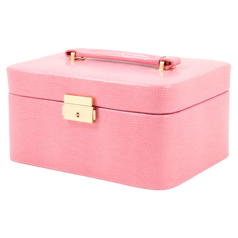 Leather Jewelry Box, Pink