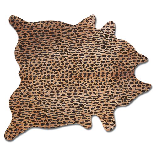 6'x7' Cheetah Print Hide Rug, Brown~P60412614