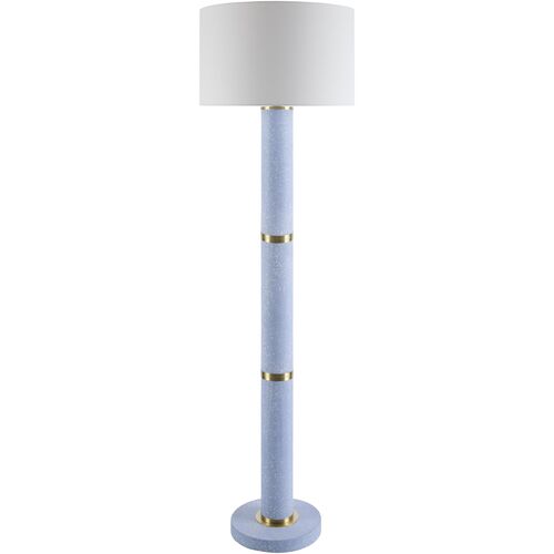 Nerida Cement Floor Lamp, Speckled Blue