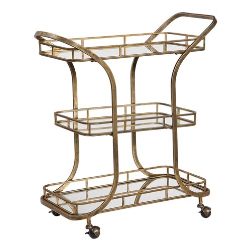 Cosima Serving Cart, Gold