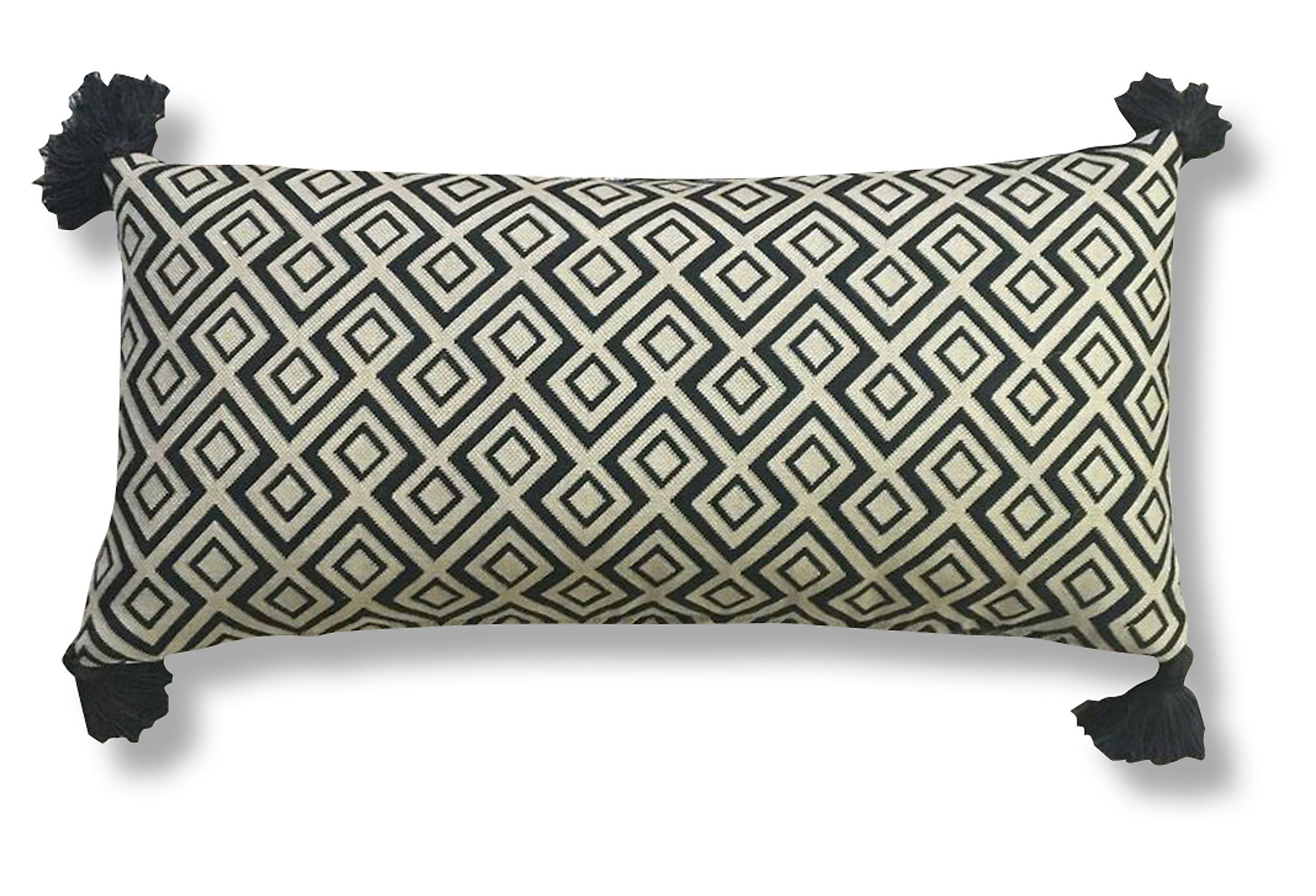Songo 14x28 Lumbar Tassel Pillow, Black One Kings Lane