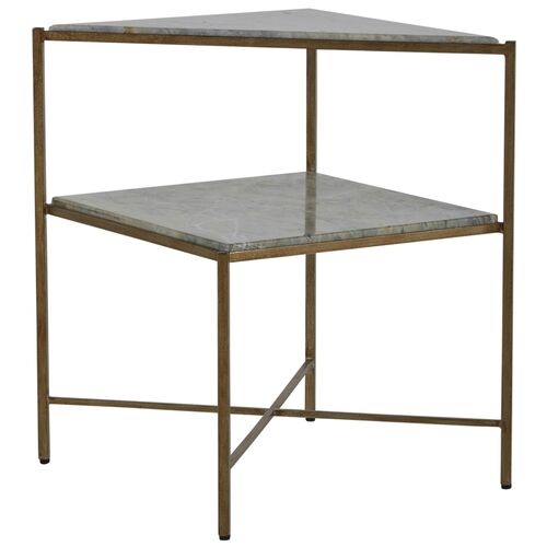 Jayce Marble Side Table, Textured Champagne