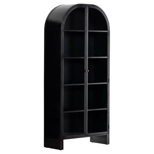 Brady Iron Arched Cabinet, Black~P77630207