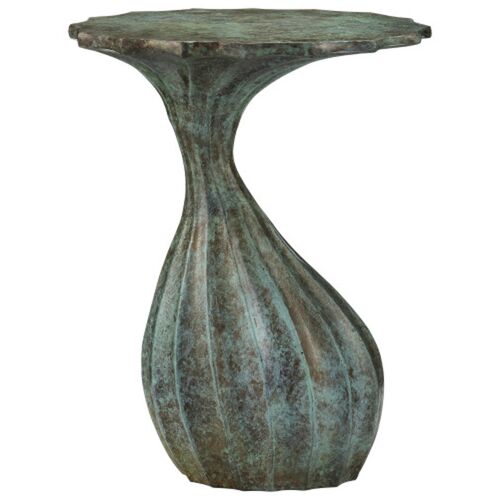 Tunis Aluminum Accent Table, Verdigris