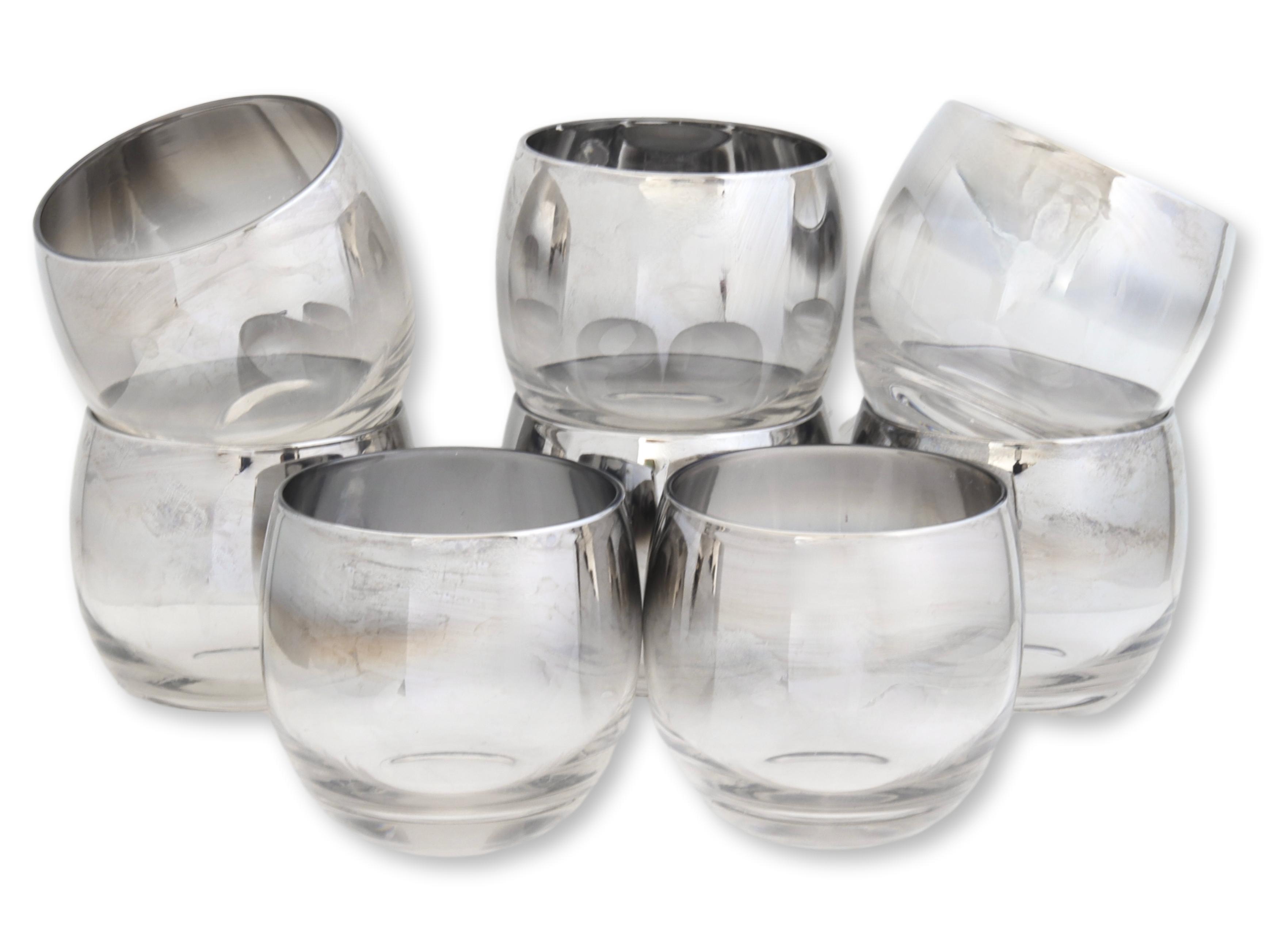 Silver-Fade Roly Poly Cocktail Glasses~P77675704
