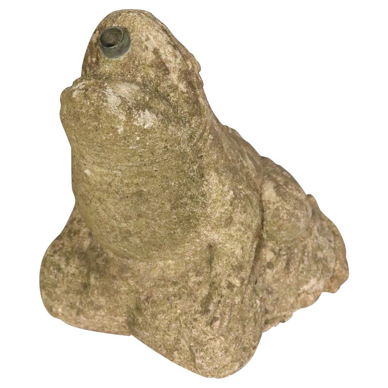 English Cast Stone Frog Fountain Head