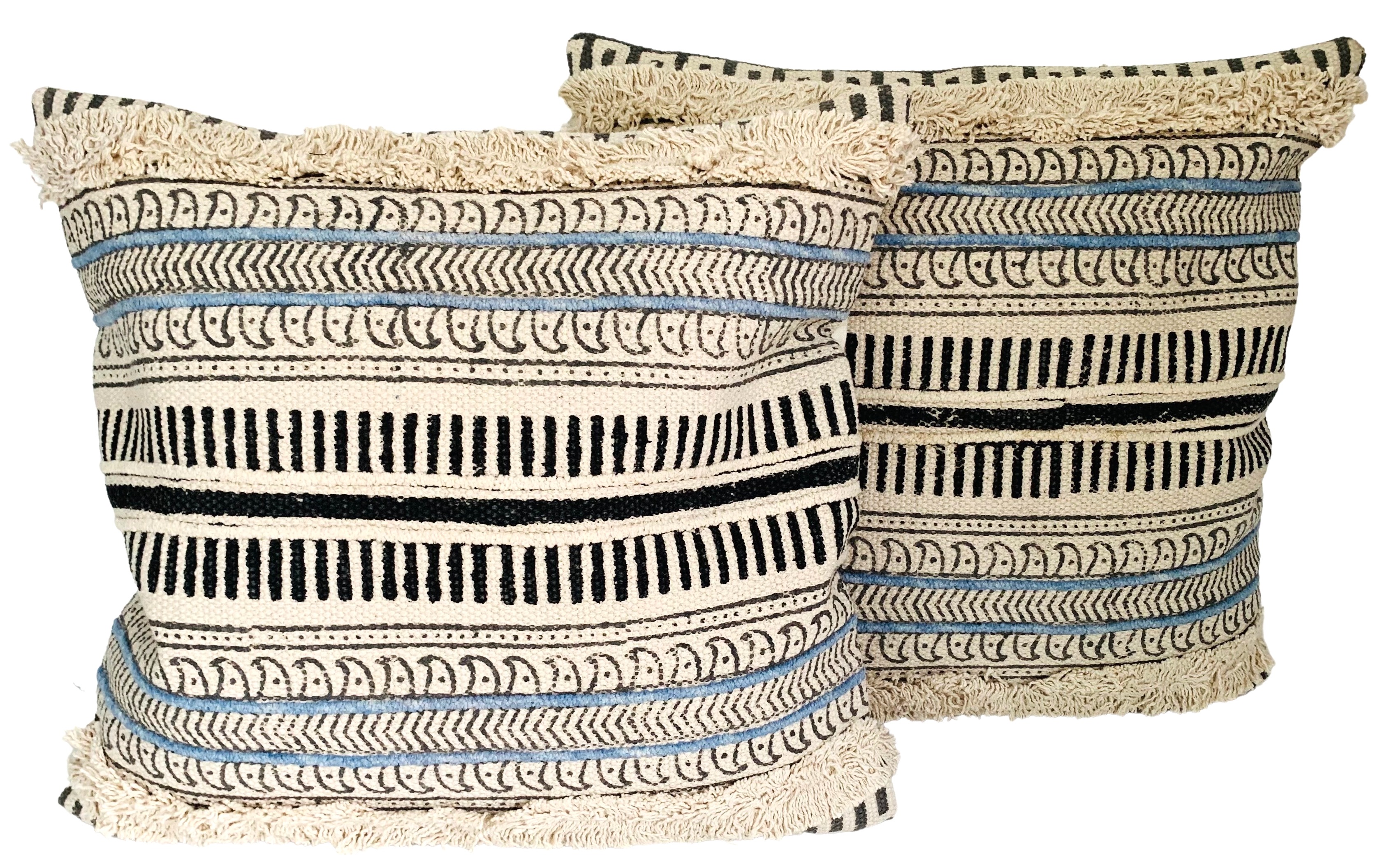 Indian Hand-Printed Pillows, Pair~P77661290