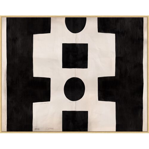 Paule Marrot, Black and White Abstract (var. 3) Painting