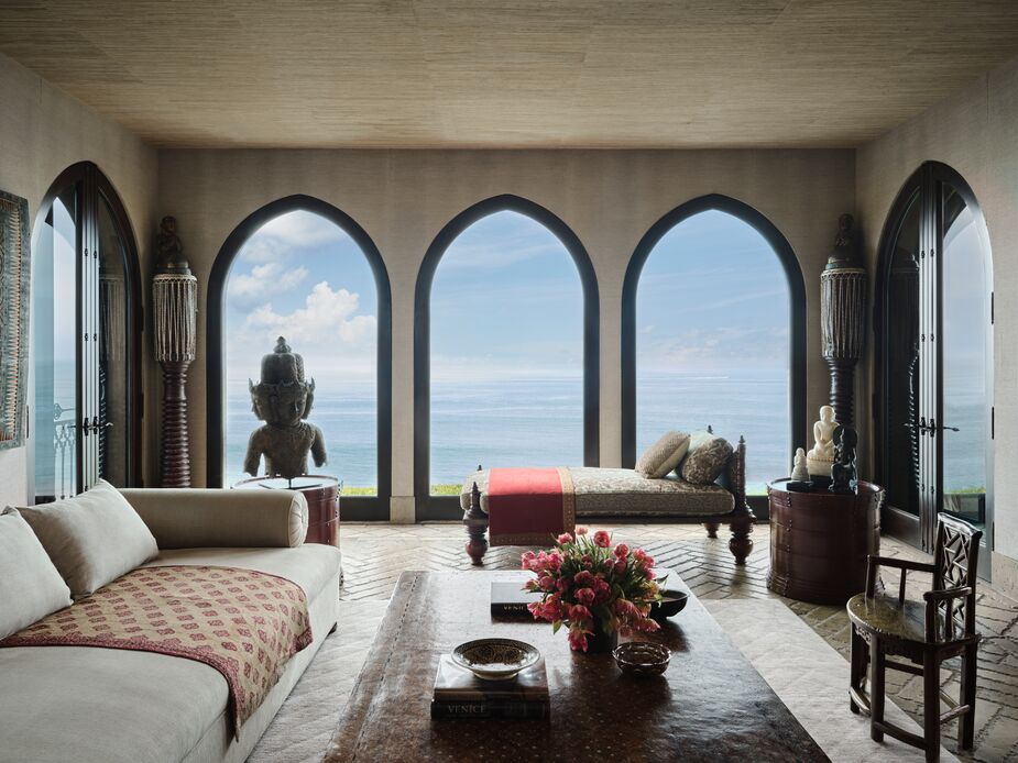 A room designed by Martyn Lawrence Bullard for Cher’s Malibu home.
