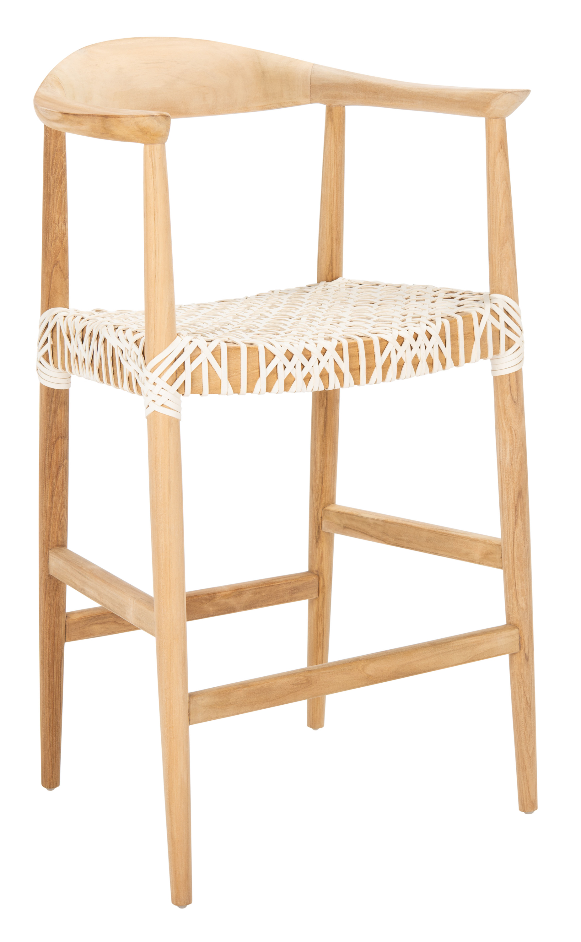 Francesca Counter Stool, Natural/White Leather One Kings Lane