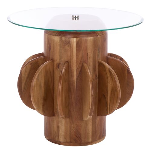 Arielleth Glass Side Table, Glass/Walnut Arielleth Glass Side Table, Glass/Walnut