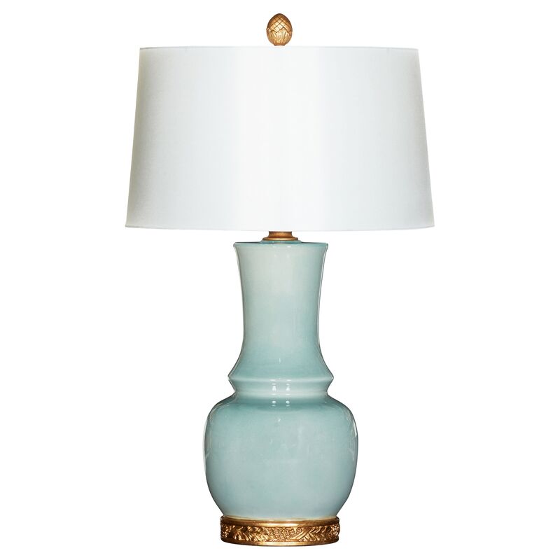 Grayson Table Lamp, Blue Glaze