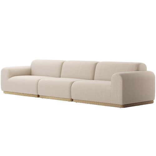 Aspen Outdoor 3pc Sectional, Faux Hyacinth/Sand