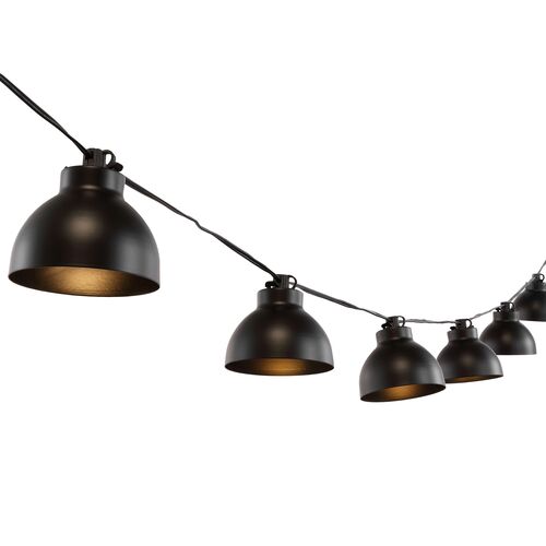 Ceylie LED 10-Light Outdoor String Light, Black