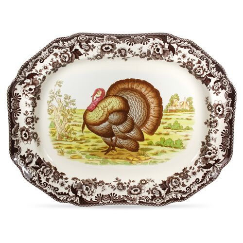 Woodland Turkey Octagonal Platter~P43082568