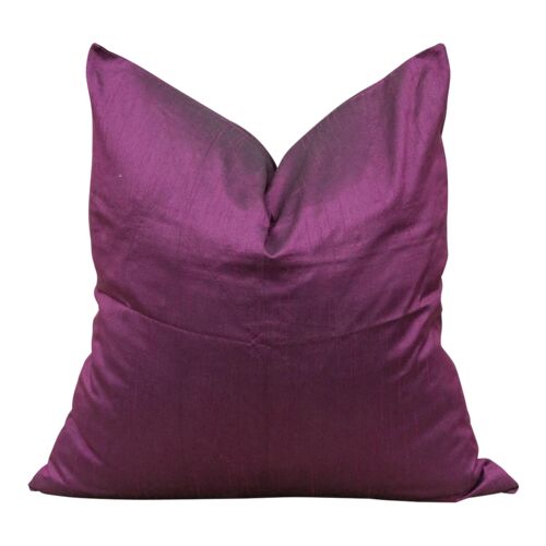 Plum Large Square Indian Silk Pillow~P77648434