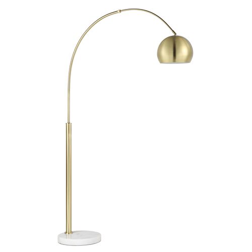 Dalena Marble Base Floor Lamp, Brass/White Dalena Marble Base Floor Lamp, Brass/White