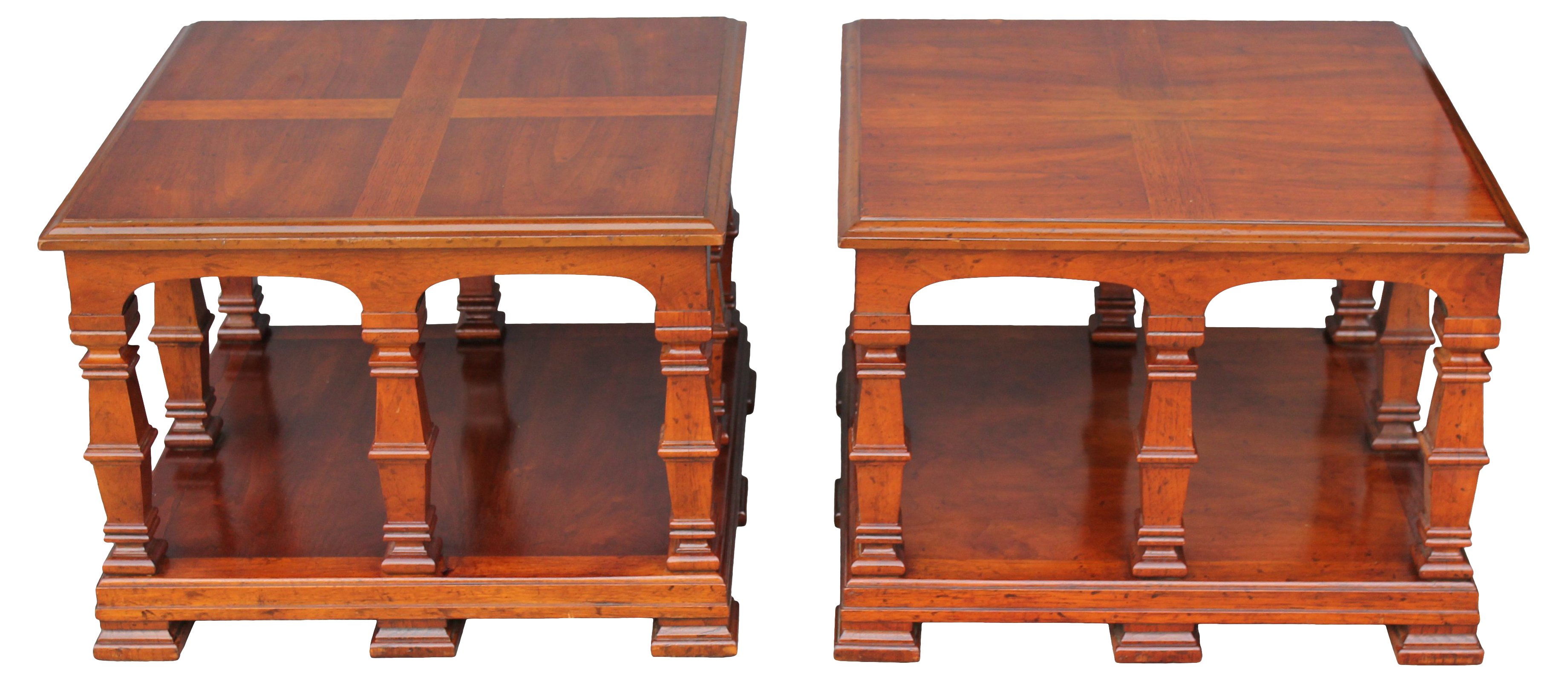 1970s Carved Wood End Tables, Pair~P77324348