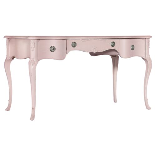 Perseverance 3-Drawer Scalloped Writing Desk, Light pink Perseverance 3-Drawer Scalloped Writing Desk, Light pink