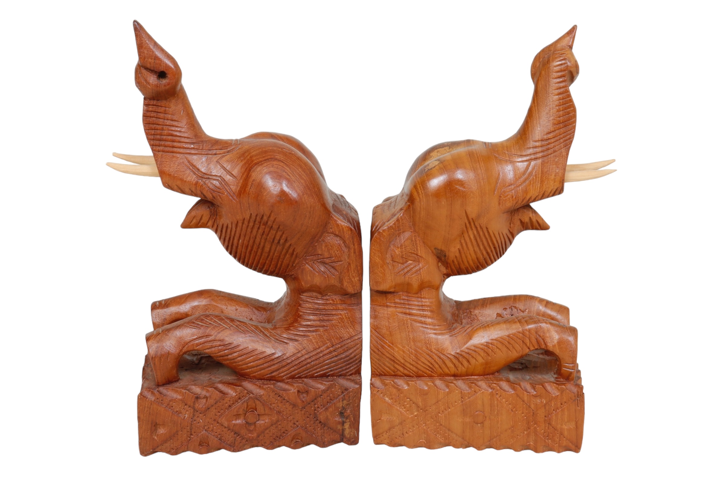 Teak Elephant Bookends - a Pair~P77703224
