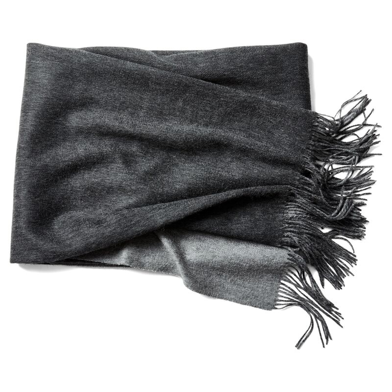 Reversible Cashmere-Blend Throw, Gray