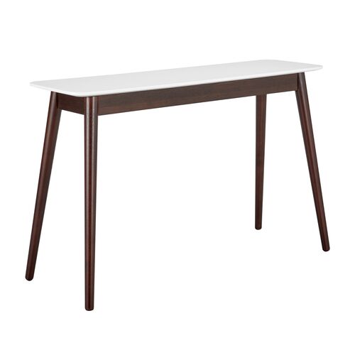 Lewis Console Table, White/Walnut