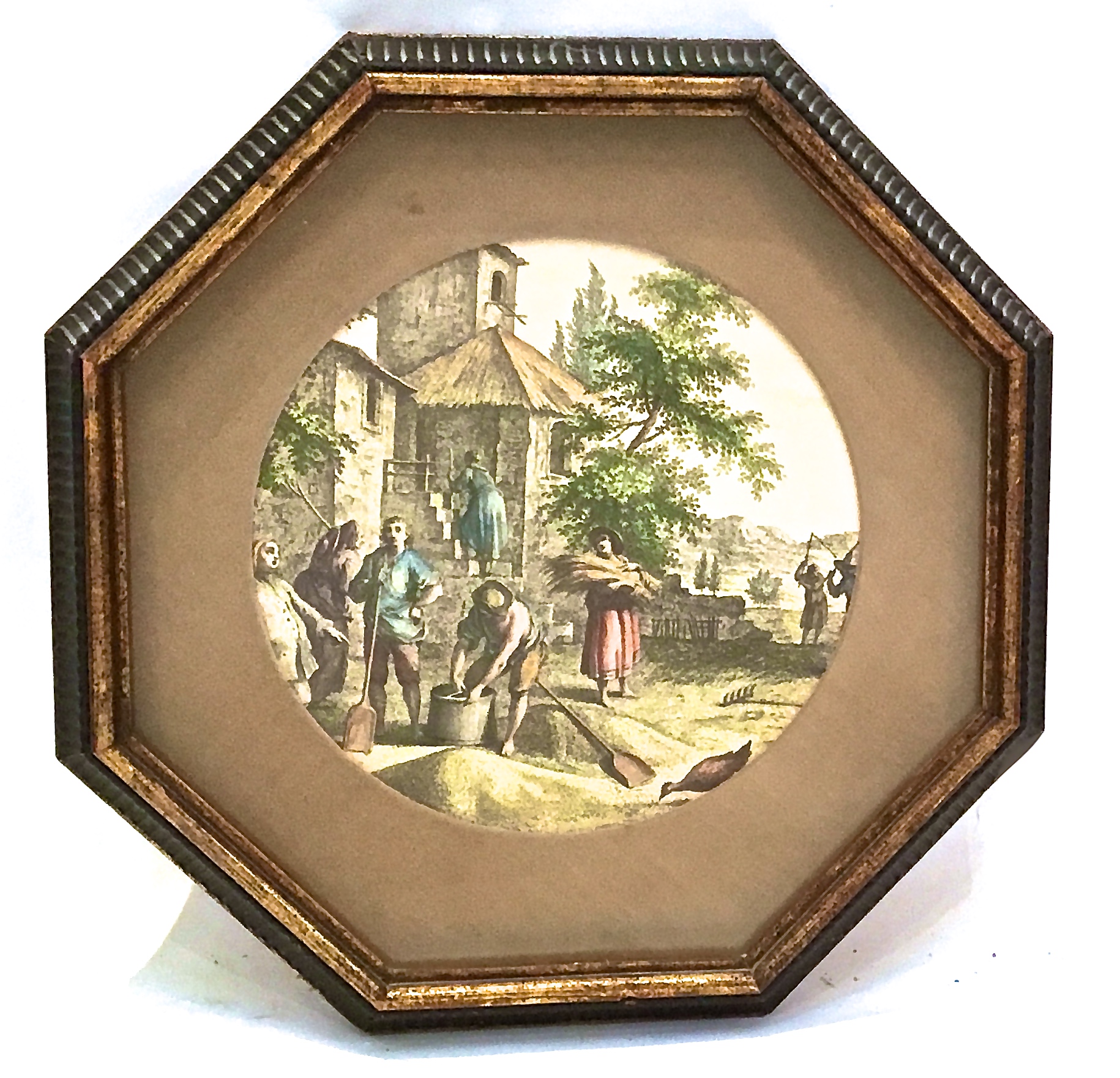 Framed French Countryside Engraving~P77464792