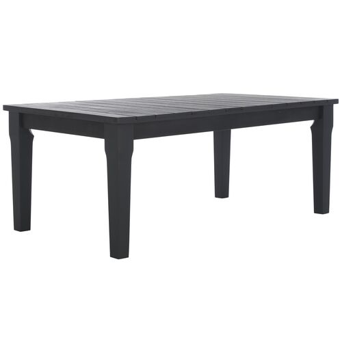 Orin Outdoor Eucalyptus Patio Coffee Table, Black