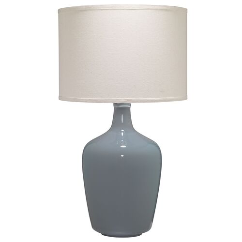 Medium Plum Jar Glass Table Lamp, Grey
