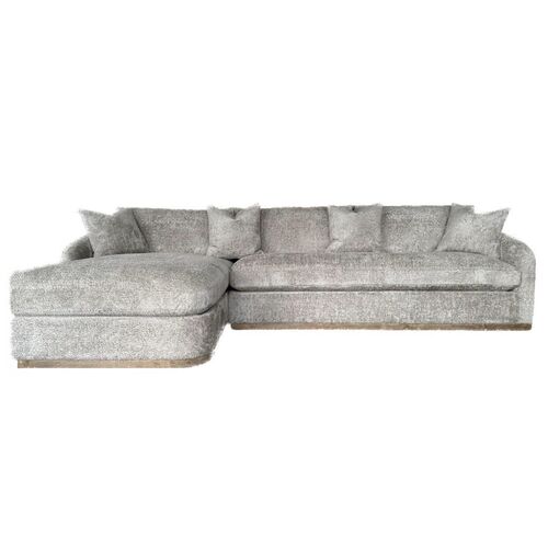 Amelia Sectional Chaise, Feathered Steel Performance