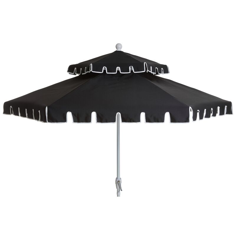 Poppy Two-Tier Patio Umbrella, Black