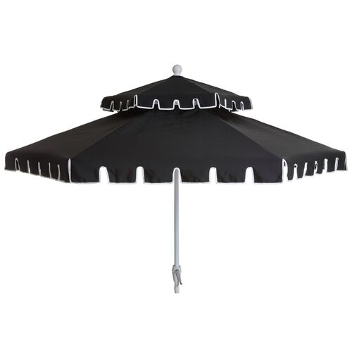 Poppy Two-Tier Patio Umbrella, Black~P77416830