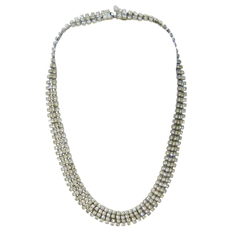 1960s Kramer Crystal Collar Necklace