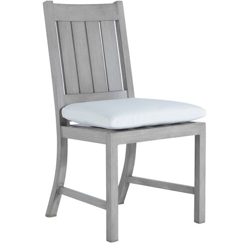 Club Croquet Outdoor Aluminum Side Chair with Cushion, Slate Grey Club Croquet Outdoor Aluminum Side Chair with Cushion, Slate Grey