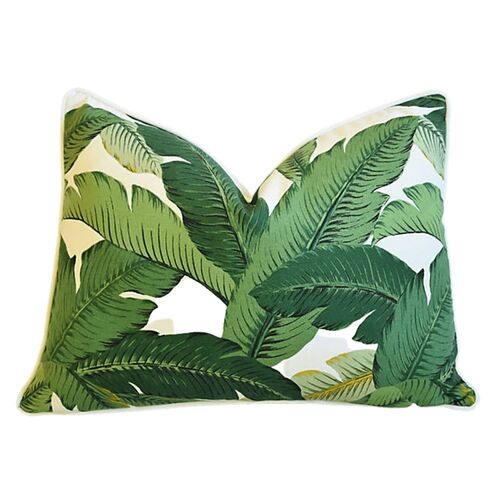 Iconic Green Swaying Banana Leaf Pillow~P77596973